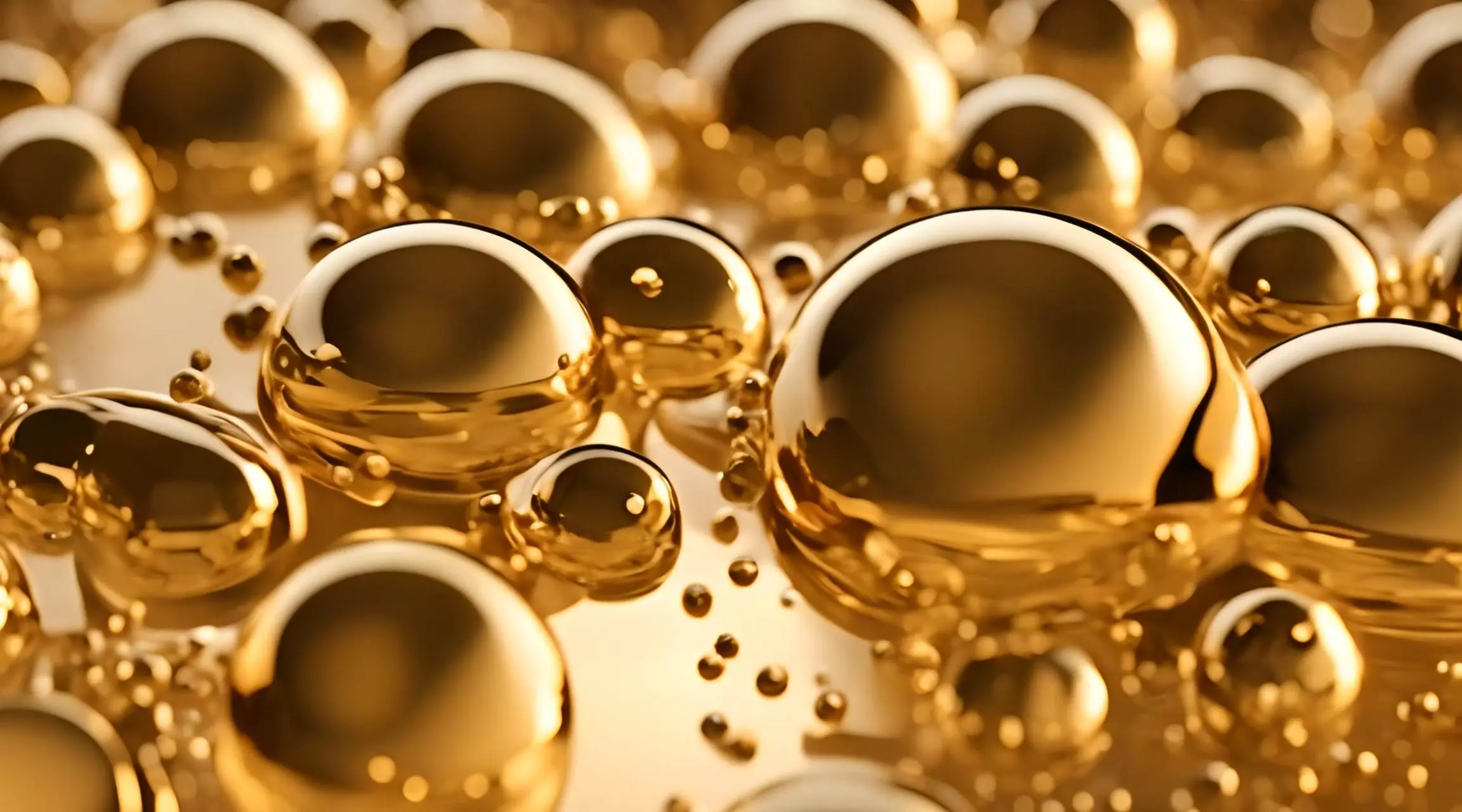 Abstract Golden Bubbles Shiny Orbs Stock Video
